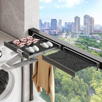 Wall Mounted Drying Rack with Net - Laundry Drying Rack for Shoes, Socks, Underwear - Folding, Retractable, Collapsible