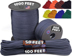 BORED? PARACORD! 550 lb Paracord - Ideal for Crafting, Camping, DIY Projects, Active & Military Outdoors - Strong Survival Rope - Tactical Parachute Cord Type III - Silver Diamonds 250 Feet