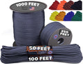 BORED? PARACORD! 550 lb Paracord - Ideal for Crafting, Camping, DIY Projects, Active & Military Outdoors - Strong Survival Rope - Tactical Parachute Cord Type III - Silver Diamonds 50 Feet