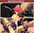 9” Adjustable SpokeShave, Hand Planer Woodworking with Flat Base, Replacement Blades and Ruler, Manual Wood Planer for Wood Working, Wood Craft