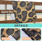 Snake Skin Pattern Beach Towel Oversized 36" x 72", Thin Lightweight Sand Free Quick Dry Microfiber Towel for Swimming Pool Cruise Camping Travel