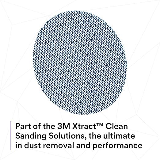3M Xtract Net Disc 310W, 320+, 3 in, Die 300V, Pack of 50 Hook and Loop Sanding Discs, Virtually Dust-Free, Value Option for Metal, Wood, Composites, Stock Removal, and Fine Finishing