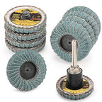 10PCS 60 Grit Curved Flap Disc 2 Inch Roll Lock Quick Change Sanding Discs 1pcs 1/4" Holder Surface Grinding Disc for Die Grinder Metal Surface Grind Burr Finish Weld Rust Paint Removal