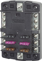 Blue Sea Systems 5030 ST Blade Fuse Block 6 Circuit with Ground, 100 Amps