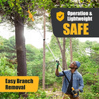 2-in-1 Cordless Pole Saw, Brushless Mini Chainsaw with Pole, 20V 4.0Ah Battery Powered Pole Saws for Tree Trimming, 8" Cutting Power Small Pole Saw, 18ft Reach Electric Saw for Trees With Pole
