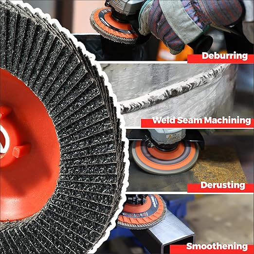 Jumbo Zirconia Flap Discs 4 1/2 for Angle Grinder, 80 Grit Type 27 High Density Trimmable 5/8"-11 inch Grinding Wheels for Grinding, Rust Removal, Sanding and Finishing - 10 Pack
