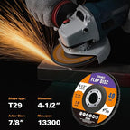 10 Pack Ceramic Flap Discs 4 1/2 for Angle Grinder, 40 Grit T29 Flap Wheels 7/8” Arbor Flap Sanding Disc for Wood and Metal Sanding