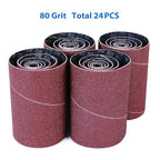 LotFancy 24PCS Spindle Sanding Sleeves, 80 Grit, Aluminum Oxide Abrasive, 4-1/2” Length (4 Each of 1/2”,3/4”,1”,1-1/2”, 2” and 3”