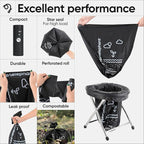 Green Elephant Portable Camping Toilet Bags – Compostable Potty Bags for Portable Toilet, Wag Bag Human Waste Kit, Fits 5-Gallon Buckets, Biodegradable Outdoor Waste Solution, 15 Count, 8 Gal