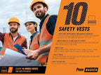 PeerBasics Safety Vests Bulk Pack - Reflective High Visibility, Men Women, Mesh (as1, numeric, numeric_10, regular, regular, Orange)