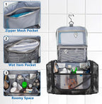 Hanging Toiletry Bag for Men, Tactical Dopp Kit Toiletry Travel Bag, Large Hygiene Organizer Shower Bag for Camping Outdoor, Black Camo