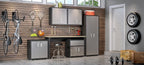Manhattan Comfort Fortress Rolling 2 Door Garage Storage Cabinet, Black/Gray