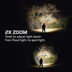 NEBO 12K Flashlight & Portable Charger | 12000 Lumens, 5 Light Modes, Rechargeable, Waterproof & Impact Resistant, Powers USB Devices, Great for Hunting & Camping, Includes USB-C Charging Cable