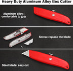 Reginary 40 Pcs Box Cutter Bulk Utility Knife Heavy Duty Retractable Knife Sturdy Aluminum Box Cutter Safety Razor for Ropes, Boxes, Cartons, Plastics, DIY and Cardboard