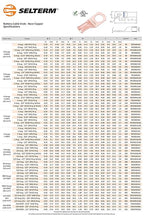 SELTERM 2pcs 250 MCM 3/8" Stud Copper Wire Lugs, Battery Lugs, Ring Terminals, Battery Cable Ends, 250 kcmil Ring Terminal Connectors, UL Heavy Duty Bare Copper Eyelets Battery Terminal Connectors