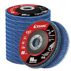 EZARC Flap Discs 80 Grit, 4.5" x 7/8" High Density Jumbo Zirconia Flap Sanding Disc Type 29 for Sanding, Rust Removal, Finishing, Grinding, Deburring (12 Pack)