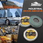 10PCS 40 Grit Curved Flap Disc 2 Inch Roll Lock Quick Change Sanding Discs 1pcs 1/4" Holder Surface Grinding Disc for Die Grinder Metal Surface Grind Burr Finish Weld Rust Paint Removal