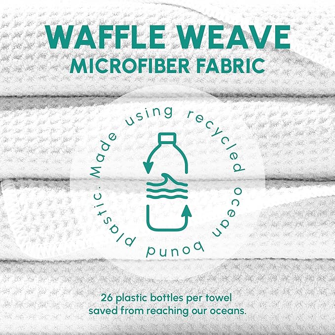 SUN'Y Waffle Microfiber Beach Towel – Sand Free, Quick Dry, Ultra Absorbent, Lightweight & Compact Travel Towel with Carry Bag - Large (63” x 31.5”), Boho