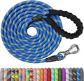 NTR 15FT Heavy Duty Dog Leash, Blue Rope Leash for Dog Training with Swivel Lockable Hook,Reflective Threads and Comfortable Handle,Dog Lead for Walking,Hunting,Camping for Medium and Large Dog