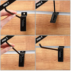 Ferraycle Slatwall Hooks 24 Pcs 4/6/8 Inch Slatwall Accessories Slat Wall Shelf Brackets Slat Wall Hanging Panel Hook Heavy Duty Pegboard Gridwall Display(Black)