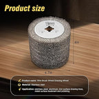4.7" x 4" Stainless Steel Wire Drawing Wheel, Wire Brush Drum Surface Conditioning Tool, Metal Polishing Wheel for Metal Surface Polishing Grinding Removing Rust-3/4 Quad Keyway