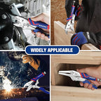 WORKPRO 2-Piece Locking Pliers Set, CR-V Steel Locking Pliers, 7 Inch Curved Jaw and 6-1/2 Inch Long Nose, Quick Release, Fit for Clamping, Twisting, Welding