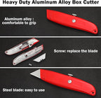Reginary 40 Pcs Box Cutter Bulk Utility Knife Heavy Duty Retractable Knife Sturdy Aluminum Box Cutter Safety Razor for Ropes, Boxes, Cartons, Plastics, DIY and Cardboard