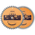 6-1/2 inch Circular Saw Blade 40T 60T Combo Pack with 5/8" Arbor，Ultra Fine Finish for Wood Cutting, Thin-Kerf (6-1/2 Inch 60T+40T)