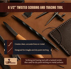 UJ Ramelson Twisted Scriber Tool Needle for Intaglio and Dry Point Etching, Metal Scribe, Scribing and Tracing Tools, Printmaking Supplies