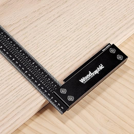 Precision Square Ruler for Measuring and Marking - Aluminum Steel Framing Tool for Professional Carpentry Use (Inch Set - 4 & 12)