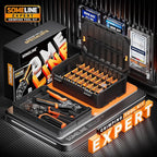 SOMELINE Spade Connector Crimping Tool Kit 24-14 AWG, 40 Types 2.8/4.8/6.3/7.8 mm Non-Insulated Spade Terminals and Terminal Housings - Open Barrel Crimping Tool, Ratchet Wire Crimper Tool