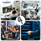 YANGER Cat8 Ethernet Cable 50FT，Nylon Braided High Speed Heavy Duty Network LAN Patch Cord, 40Gbps 2000Mhz with Gold Plated RJ45 Connector, Indoor&Outdoor for Modem/Router/Gaming/PC