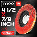 EZARC Ceramic Flap Discs 120 Grit, 4 1/2 x 7/8-Inch Flap Sanding Disc, Type 29 Ceramic Grinding Wheel for Stainless Steel, Non-Ferrous Metal, Cast Iron, Sheet Metal, 10 Pack