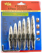 FTG USA Adjustable Wood Countersink Drill Bit Set 6 Sizes #4 to #14 Set with Tapered Drill Bits for Woodworking