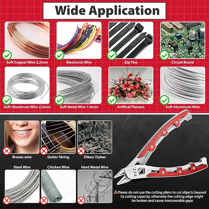 Wire Cutters,5.5'' Stainless Steel Flush Cutters,Side Cutters,Wire Snips,Flush Cut Pliers, Small Wire Cutters for Zip Tie,Jewelry Making,Plastic,Floral,Electrical,Craft,Artificial,Soft Copper