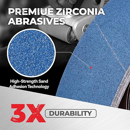 4 x 36 Inch Zirconia Sanding Belts, 12Pcs 3 Each of 40/60/80/120 Assorted Grits, Belt Sander Sanding Belt for Knife Blade Sharpening, Metal Polishing, Derusting, Woodworking