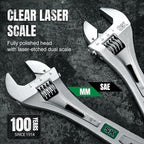 SK 6-Inch Adjustable Wrench, 3/4" Jaw Capacity, Cr-V Steel, SAE&Metric Scales