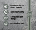 BORED? PARACORD! 550 lb Paracord - Ideal for Crafting, Camping, DIY Projects, Active & Military Outdoors - Strong Survival Rope - Tactical Parachute Cord Type III - Silver 1000 Feet