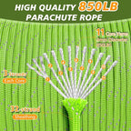 850Ib Reflective Paracord Rope, 50/100/200/500/1000ft 4MM 11 Strand Parachute Spool Cord, Paracord Lanyard String for Tent, Camping, Hiking, Fishing, Survival Bracelet, Neon Green 1000FT