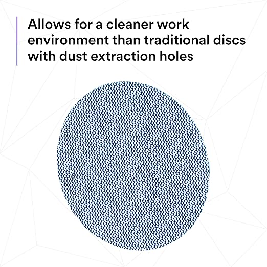 3M Xtract Net Disc 310W, 80+, 5 in, Die 500X, Pack of 50 Hook and Loop Sanding Discs, Virtually Dust-Free, Value Option for Metal, Wood, Composites, Stock Removal, and Fine Finishing