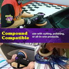 Wizards Aggressor Buffing Pad - Aggressive Cutting Action - Cuts with No Burns - Works with All Kinds of Compounds - Easy to Attach and Velcro Backed Buffing Pad - 8" x 1.75"