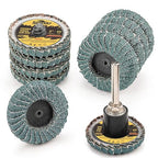 10PCS 40 Grit Curved Flap Disc 2 Inch Roll Lock Quick Change Sanding Discs 1pcs 1/4" Holder Surface Grinding Disc for Die Grinder Metal Surface Grind Burr Finish Weld Rust Paint Removal