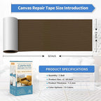 KING MOUNTAIN Canvas Repair Tape,Outdoor Gear Patch, 4×63 Inches,Waterproof,Self-Adhesive for Repairing Boat Covers,Sun Shades,Sofas,Tents,Lounge Chairs,Awnings (Dark Brown)