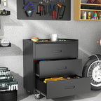Mobile Tool Storage Cabinet with Wheels,Heavy Duty Rolling Tool Cabinets for Garage,Metal Storage Cabinets with 3 Drawer,Assembly Required