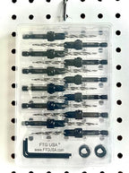 FTG USA 12 Pc #8 (11/64") Countersink Drill Bit Set for Wood with Tapered Drill Bit