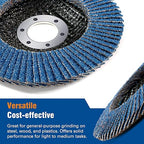 20 Pack Zirconia Flap Discs 4 1/2 for Angle Grinder 60 Grit 7/8” Arbor Flapper Wheel for Rust Removal, Sanding and Finishing, T29