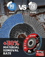 EZARC Flap Discs 120 Grit, 4.5" x 7/8" High Density Jumbo Zirconia Flap Sanding Disc Type 29 for Sanding, Rust Removal, Finishing, Grinding, Deburring (12 Pack)