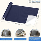 KING MOUNTAIN Canvas Repair Patch 16×60 Inch Self-Adhesive Waterproof Fabric Patch for Sofas, Tents, Furniture,Tote Bags, Car Seats (Dark Blue)