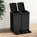 Vixzen 68Gallon Outdoor Trash Can with Lid,Waterproof Resin Waste Bin,Lightweight,Large Sturdy Garbage Bin for Patio,Kitchen,Backyard,Black