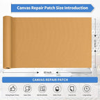 KING MOUNTAIN Canvas Repair Tape,Outdoor Gear Patch, 12×60 Inches,Waterproof,Self-Adhesive for Repairing Boat Covers,Sun Shades,Sofas,Tents,Lounge Chairs,Awnings (Light Brown)